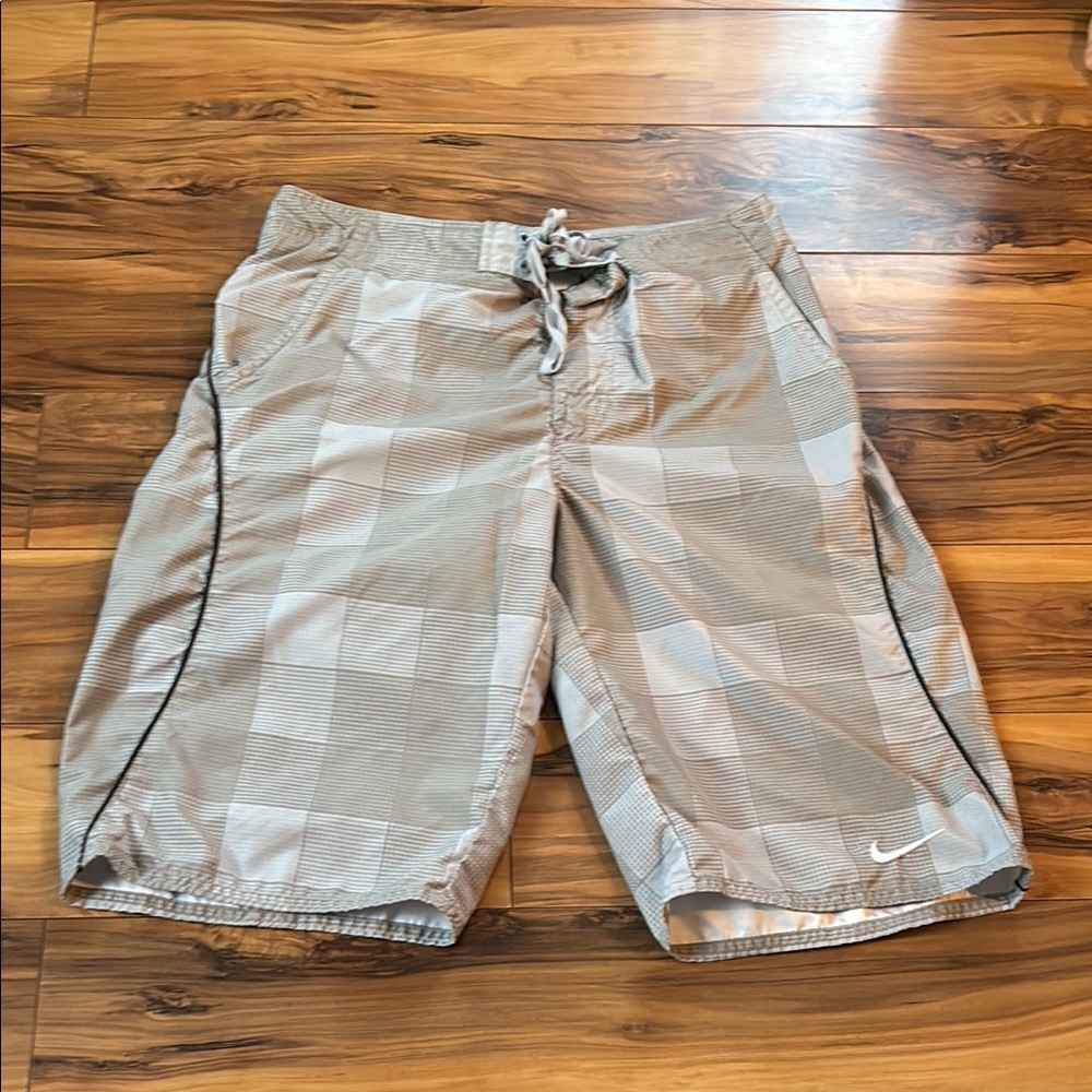Nike Gray Swim Trunks Lightweight Drawstring